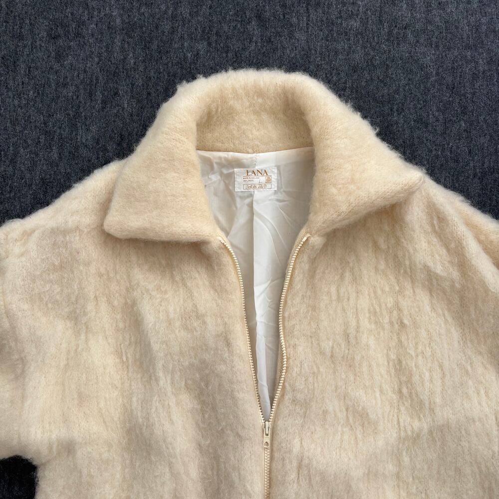 VINTAGE LANA ICELANDIC WOOL ZIP-UP CARDIGAN KNIT JACKET RARE WOMEN SIZE LARGE - Picture 5 of 11